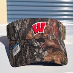 Camouflage Adjustable Visor Cap . Wisconsin Badgers. New w/ Tags